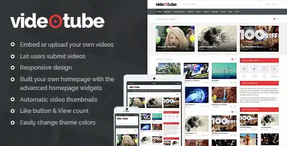 videotube a responsive video wordpress theme free download